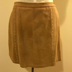 Beige Suede Skirt